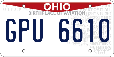 OH license plate GPU6610