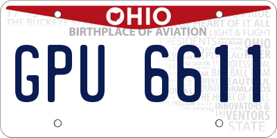 OH license plate GPU6611