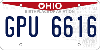 OH license plate GPU6616