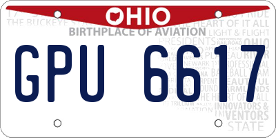 OH license plate GPU6617