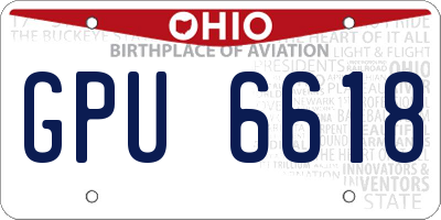 OH license plate GPU6618