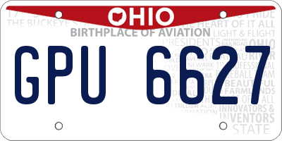 OH license plate GPU6627