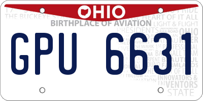 OH license plate GPU6631