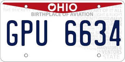 OH license plate GPU6634