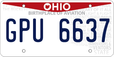 OH license plate GPU6637