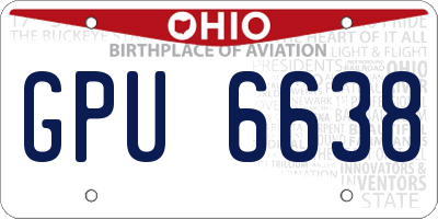 OH license plate GPU6638