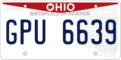 OH license plate GPU6639