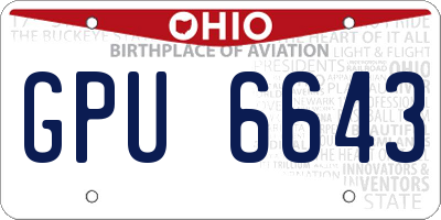 OH license plate GPU6643