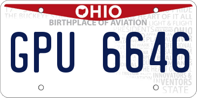 OH license plate GPU6646