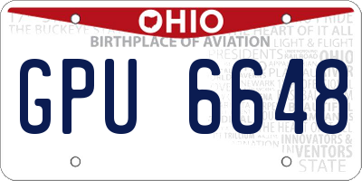 OH license plate GPU6648