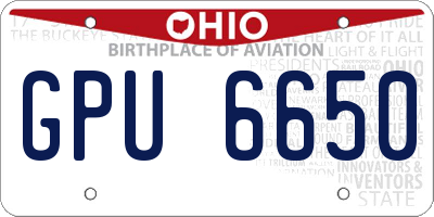 OH license plate GPU6650