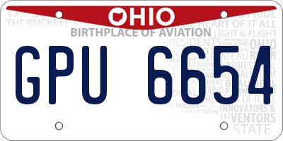 OH license plate GPU6654
