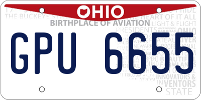 OH license plate GPU6655