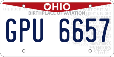 OH license plate GPU6657