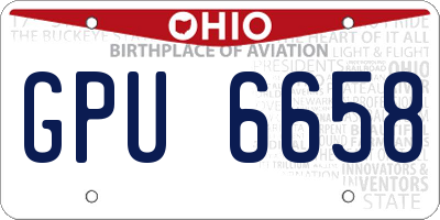 OH license plate GPU6658
