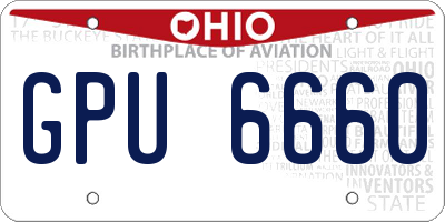 OH license plate GPU6660