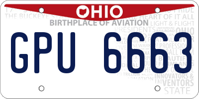 OH license plate GPU6663