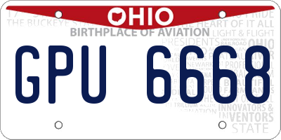 OH license plate GPU6668