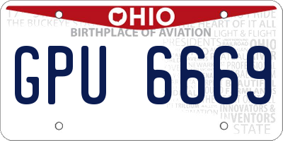 OH license plate GPU6669