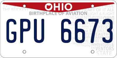 OH license plate GPU6673