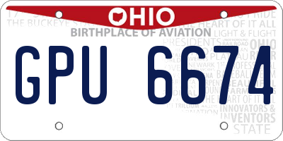 OH license plate GPU6674