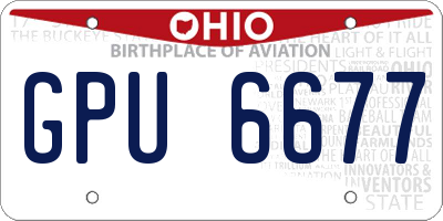 OH license plate GPU6677
