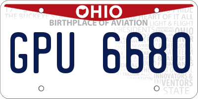 OH license plate GPU6680