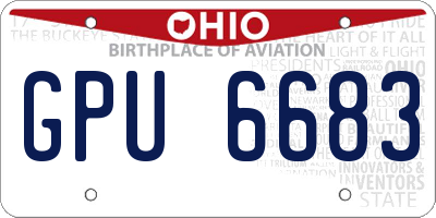 OH license plate GPU6683