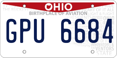 OH license plate GPU6684