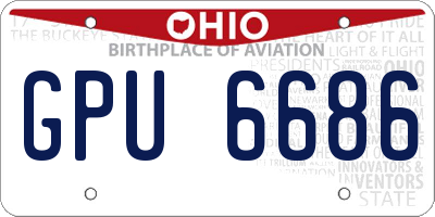 OH license plate GPU6686