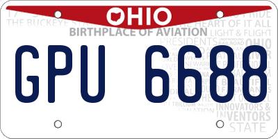 OH license plate GPU6688
