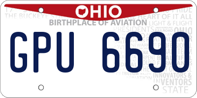 OH license plate GPU6690