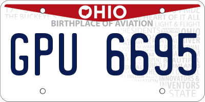 OH license plate GPU6695