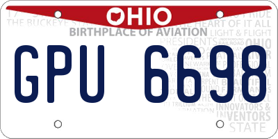 OH license plate GPU6698