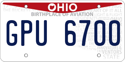 OH license plate GPU6700