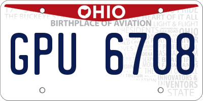 OH license plate GPU6708