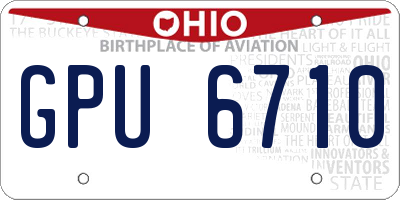 OH license plate GPU6710