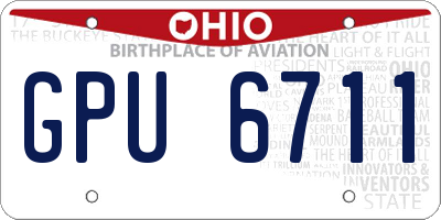 OH license plate GPU6711