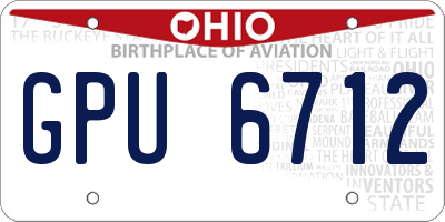 OH license plate GPU6712