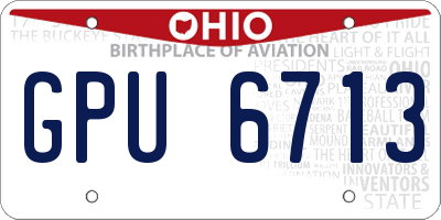 OH license plate GPU6713