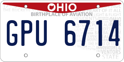 OH license plate GPU6714