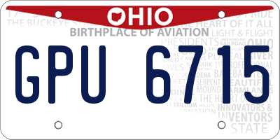 OH license plate GPU6715