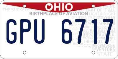 OH license plate GPU6717