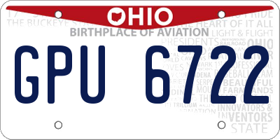 OH license plate GPU6722