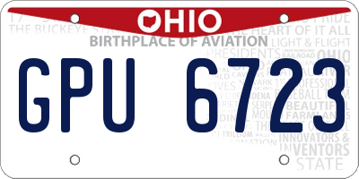 OH license plate GPU6723
