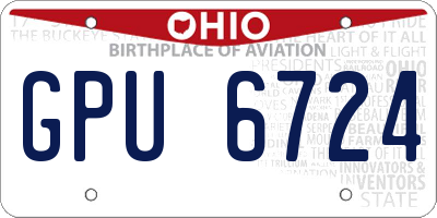 OH license plate GPU6724