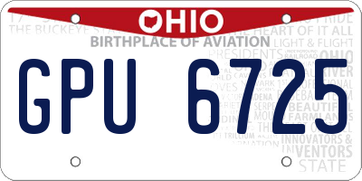 OH license plate GPU6725