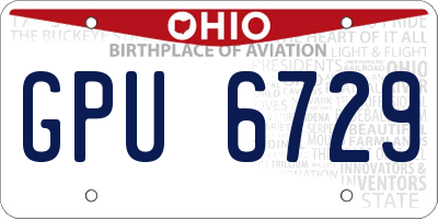 OH license plate GPU6729