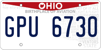 OH license plate GPU6730