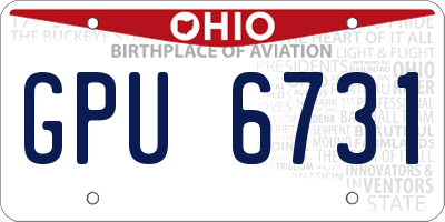 OH license plate GPU6731